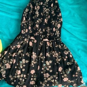 American Eagle Black floral romper